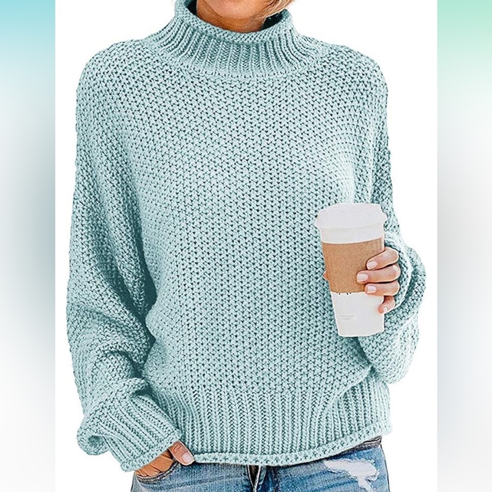 Mint Green Chunky Knit Sweater